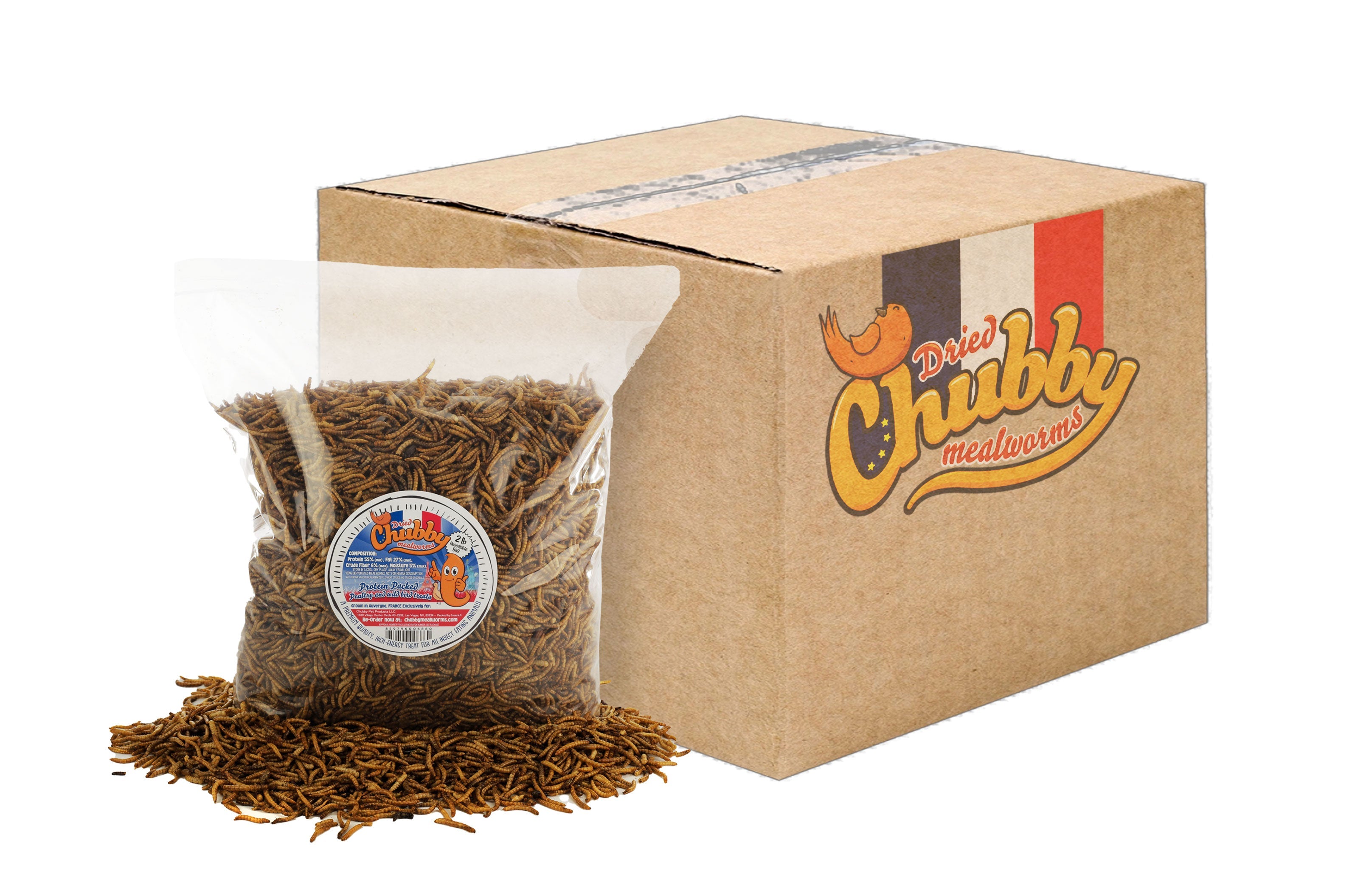 24lb French Grown Chubby Dried Mealworms (Non-GMO)