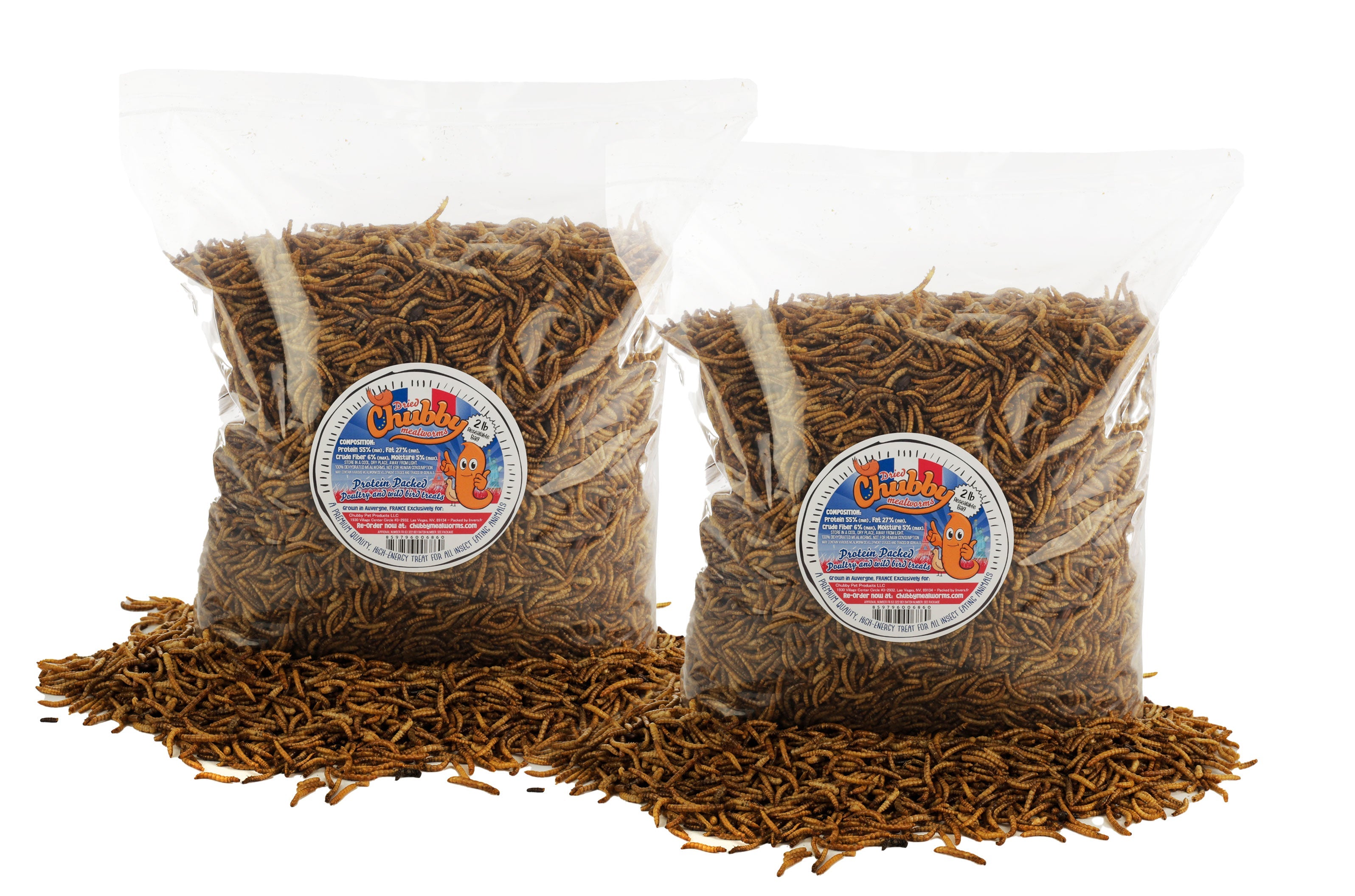 4lb French Grown Chubby Dried Mealworms (Non-GMO)